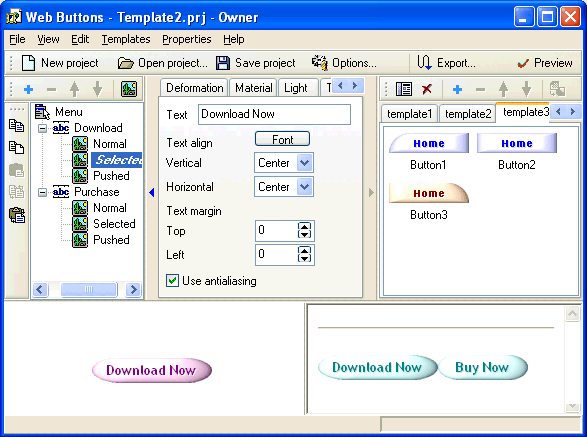 Screenshot of Free-Buttons.org 1.10