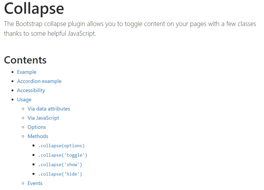 Bootstrap collapse official documentation
