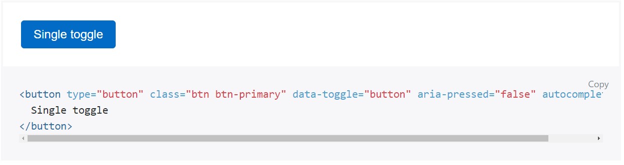 Toggle states  provided  by means of Bootstrap buttons