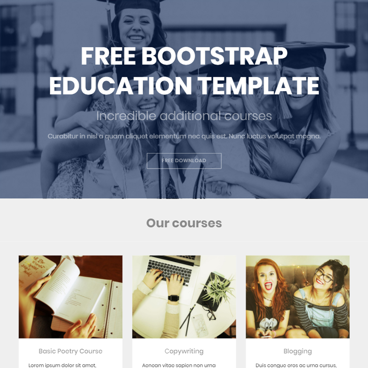 Free Download Bootstrap Education Themes